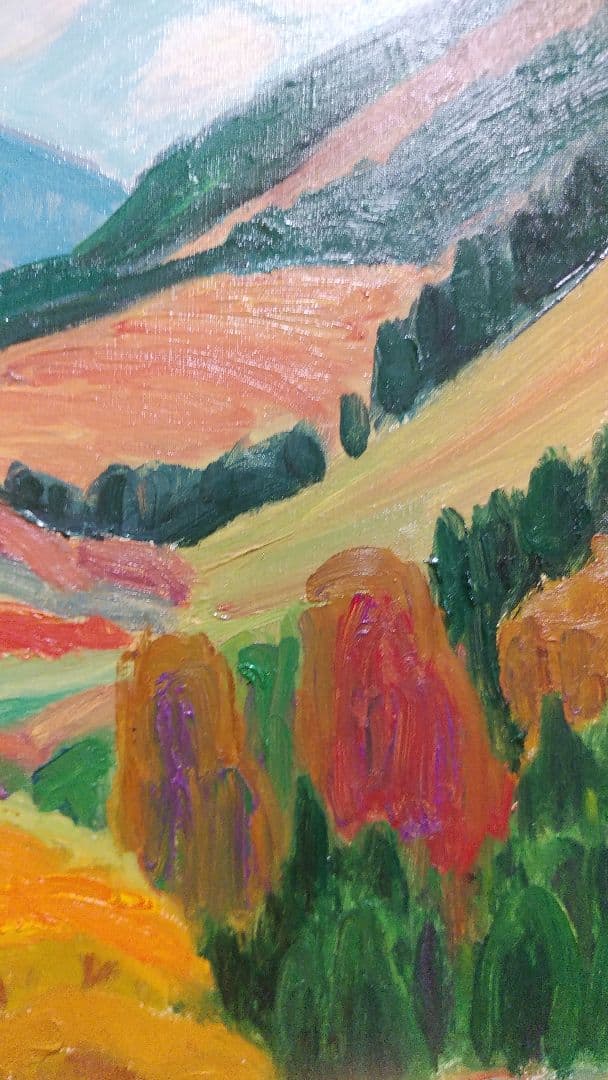 ◆梶進　「箱根の秋 （俵石）」　油彩　F8号 　光風会会員 　師：藤島武二◆