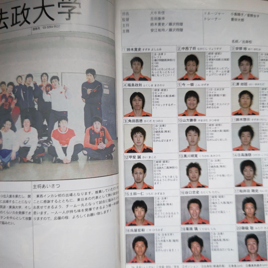 東西インカレバレーボール男子王座決定戦パンフレット