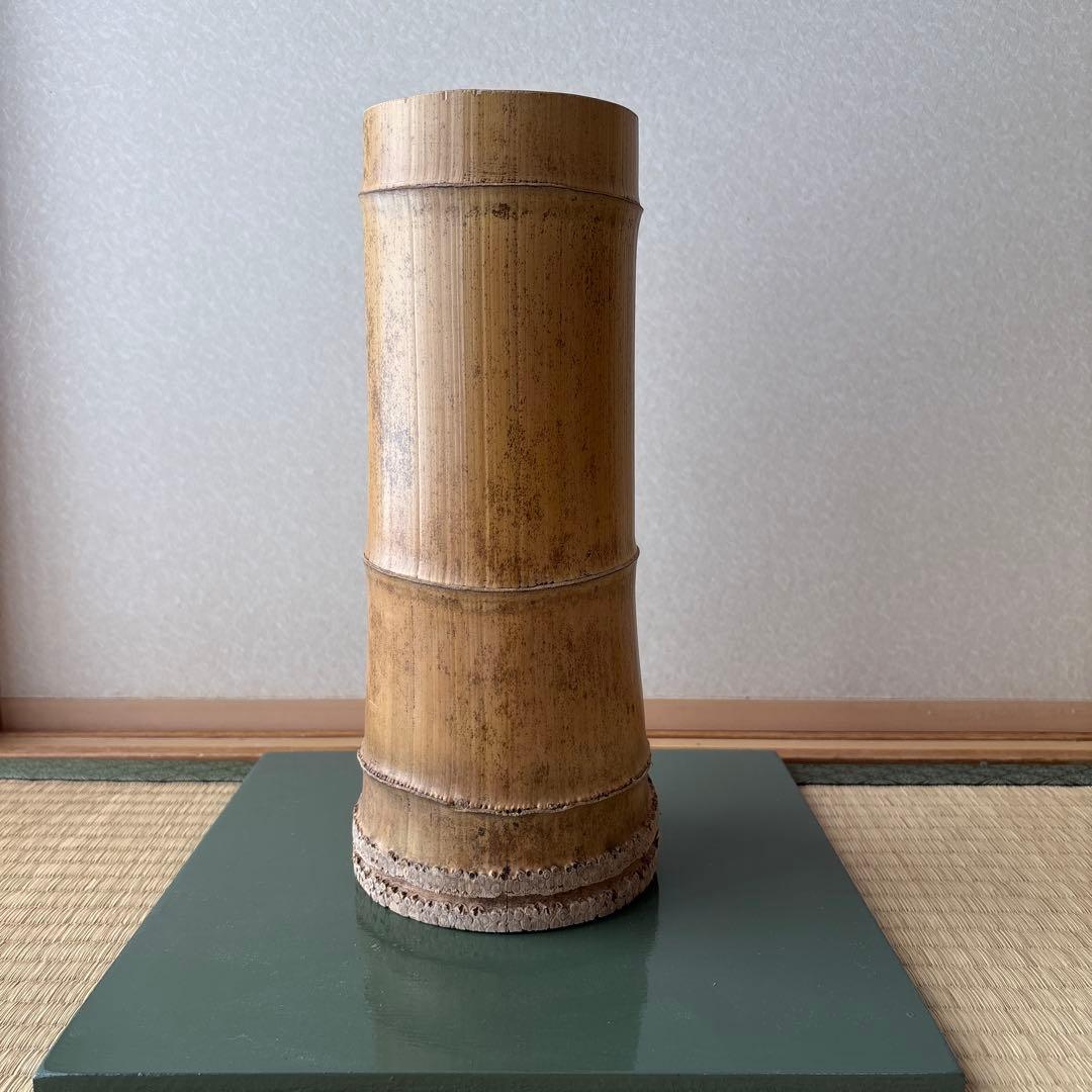 71 美品！根付　寸胴　華道具　一重切　竹製　水仙