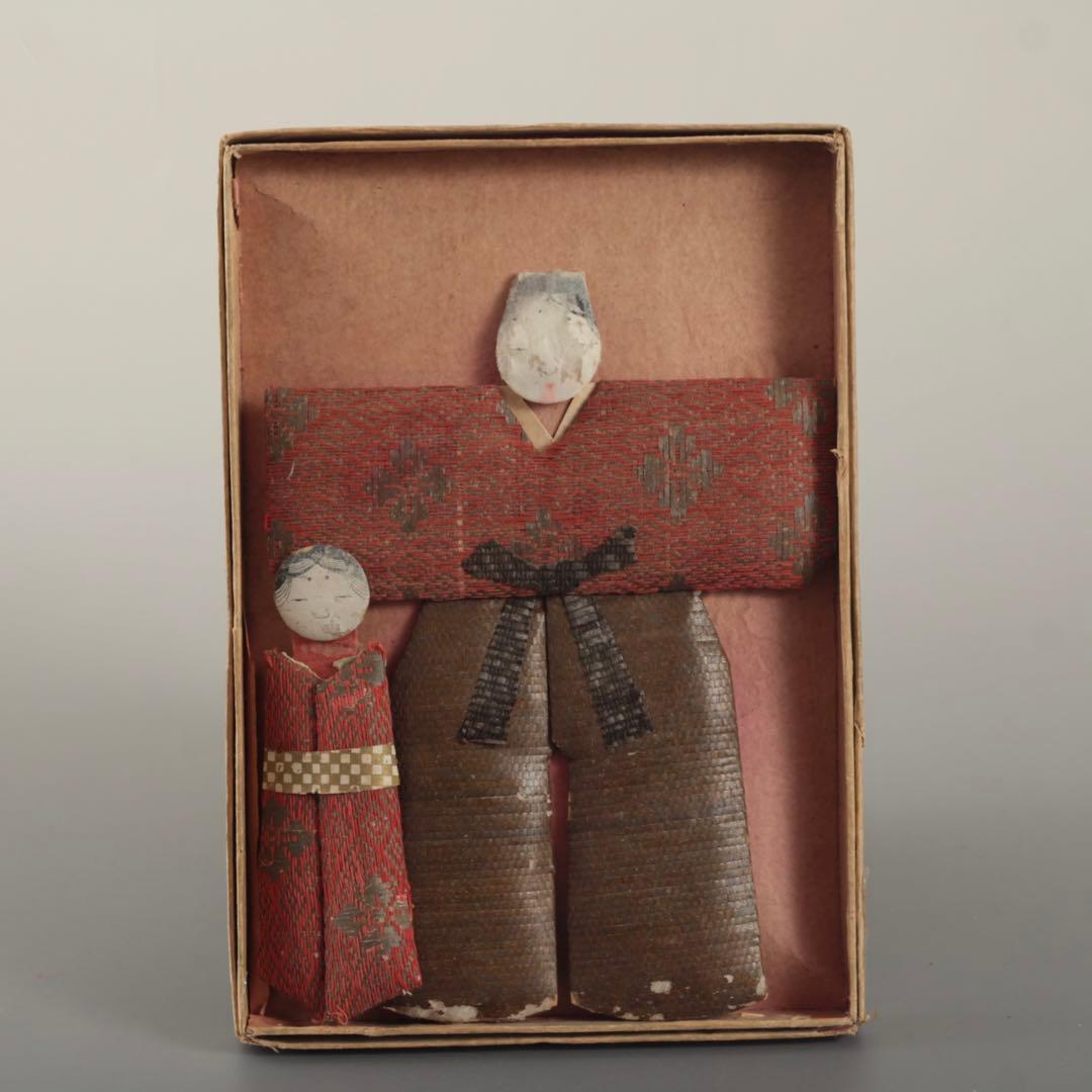 古い 紙雛 立雛 明治〜昭和頃 古美術 古道具 アンティーク 金襴