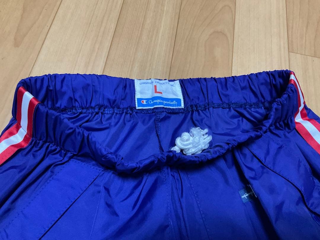 【レトロ】チャンピオンChampion ストライプナイロン上下セットL