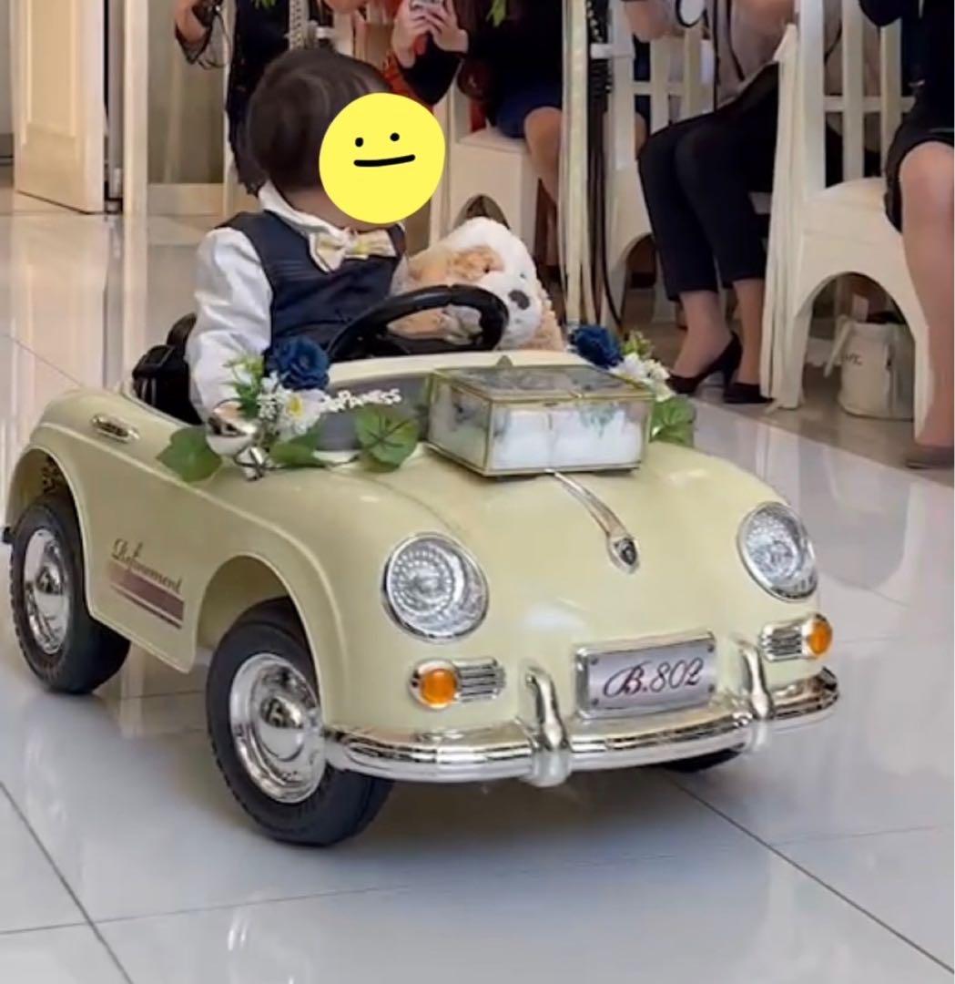 【送料込み】電動 子供用 乗用ラジコンカー ポルシェタイプ 結婚式 リングボーイ