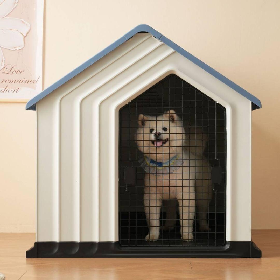 犬小屋 ドア付き ペットハウス ペットケージ プラスチック製 室内犬 ボブハウス