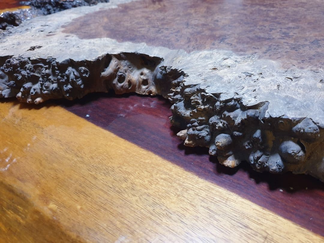 アンボイナバール　花梨　瘤　未塗装　厚4.5cm　銘木　座卓　衝立　花台　無垢