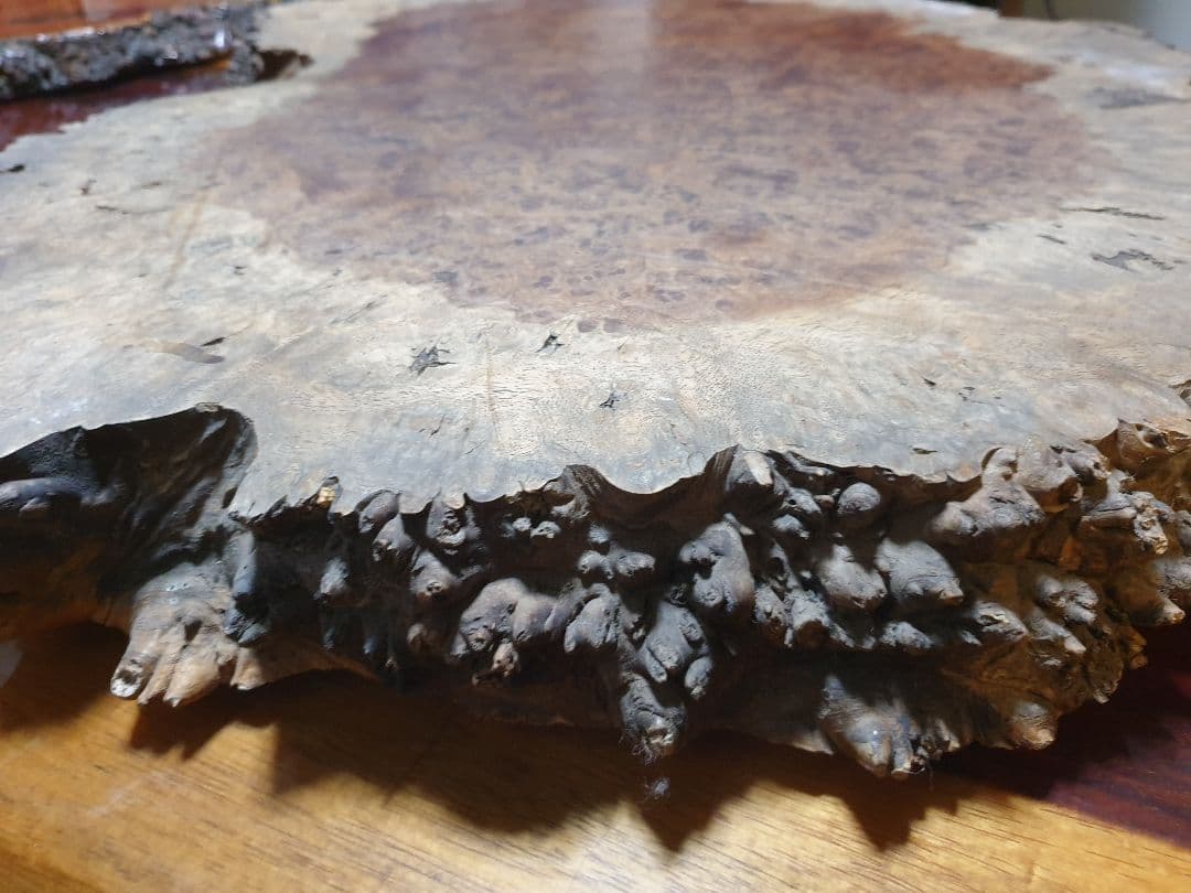 アンボイナバール　花梨　瘤　未塗装　厚4.5cm　銘木　座卓　衝立　花台　無垢