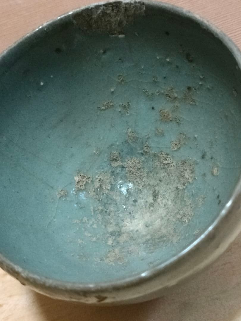 高麗湯呑　青磁　時代物　朝鮮半島美術　骨董アンティークNo.320