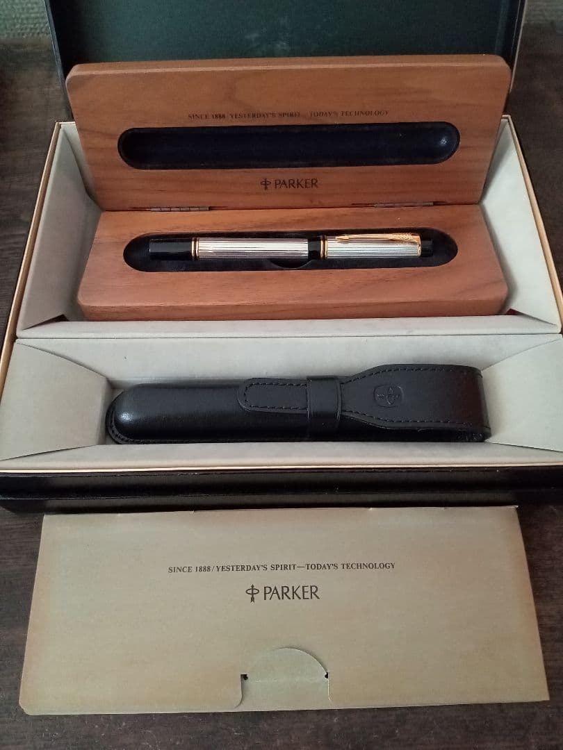 パーカー 万年筆 デュオフォールド スターリングシルバー ペン先 18金