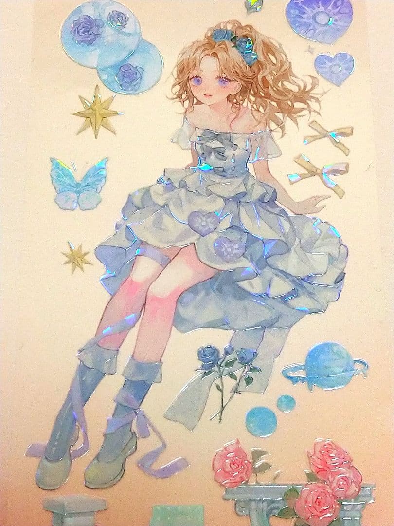 ✩再販✩J767＃茜色零落(贝壳光)迷雾切り売り海外人物マステ女の子