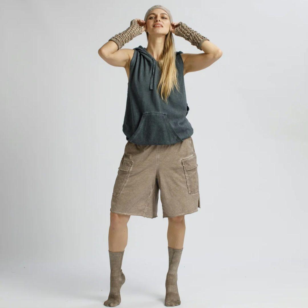 新作◆salsation サルセーションSleeveless Hoodieデニム