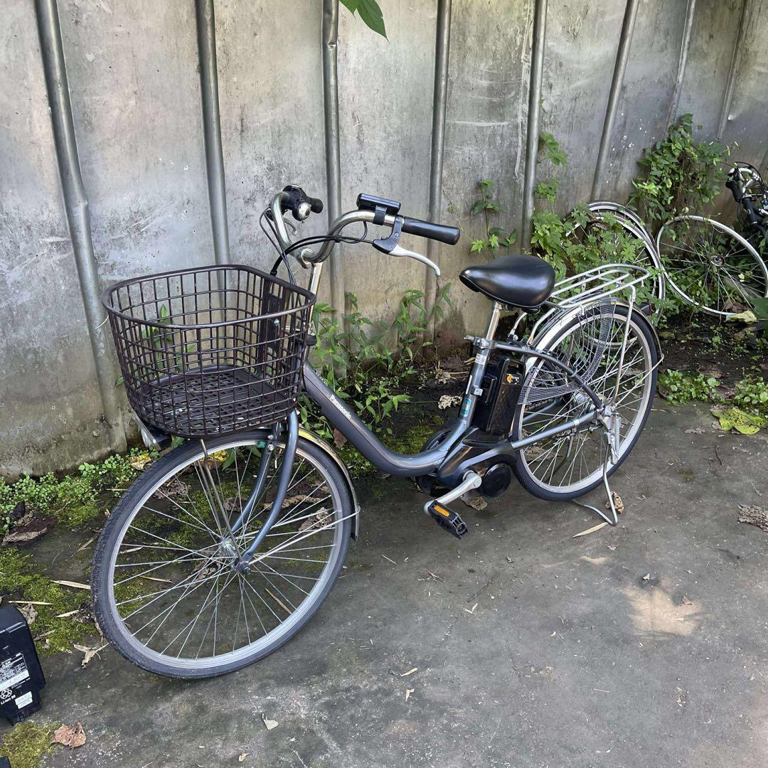Panasonic 電動アシスト自転車 グレー カゴ24インチバッテリー12ah