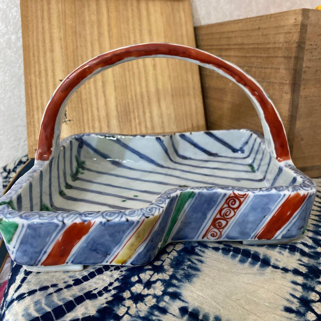 須田菁華　天啓赤絵風　手鉢