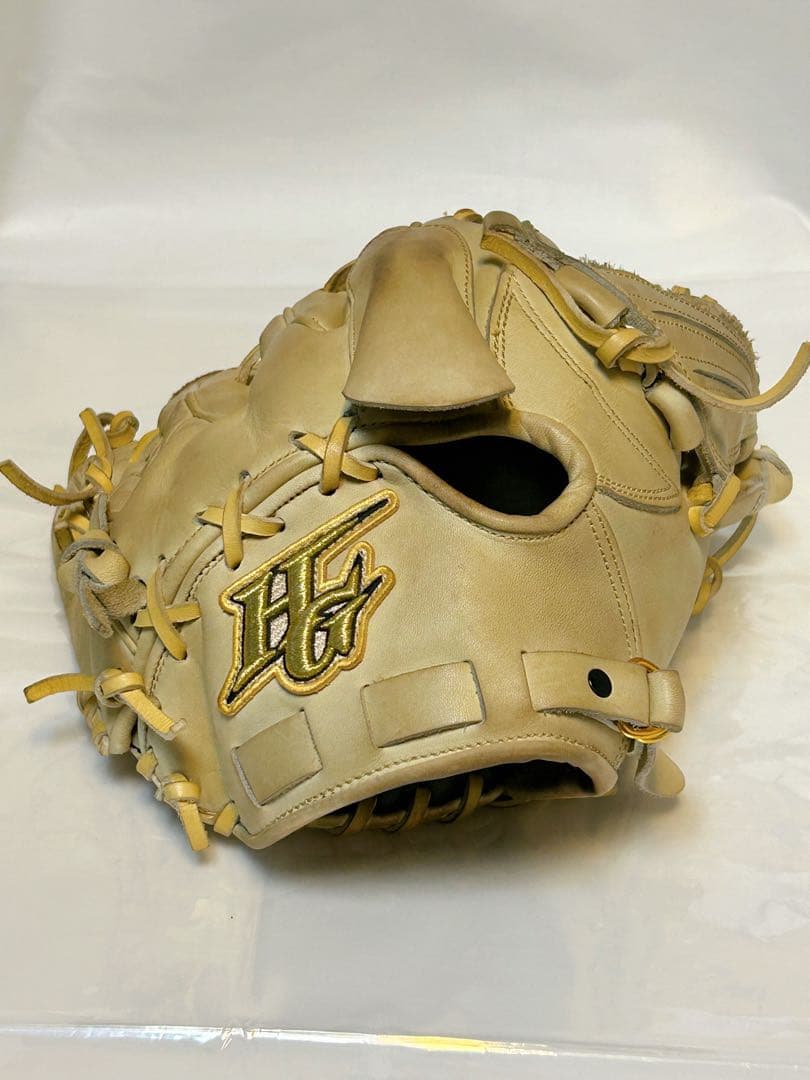 希少!!★バックスタイル×ベージュ★ ハイゴールド 硬式 ピッチャー用グローブ