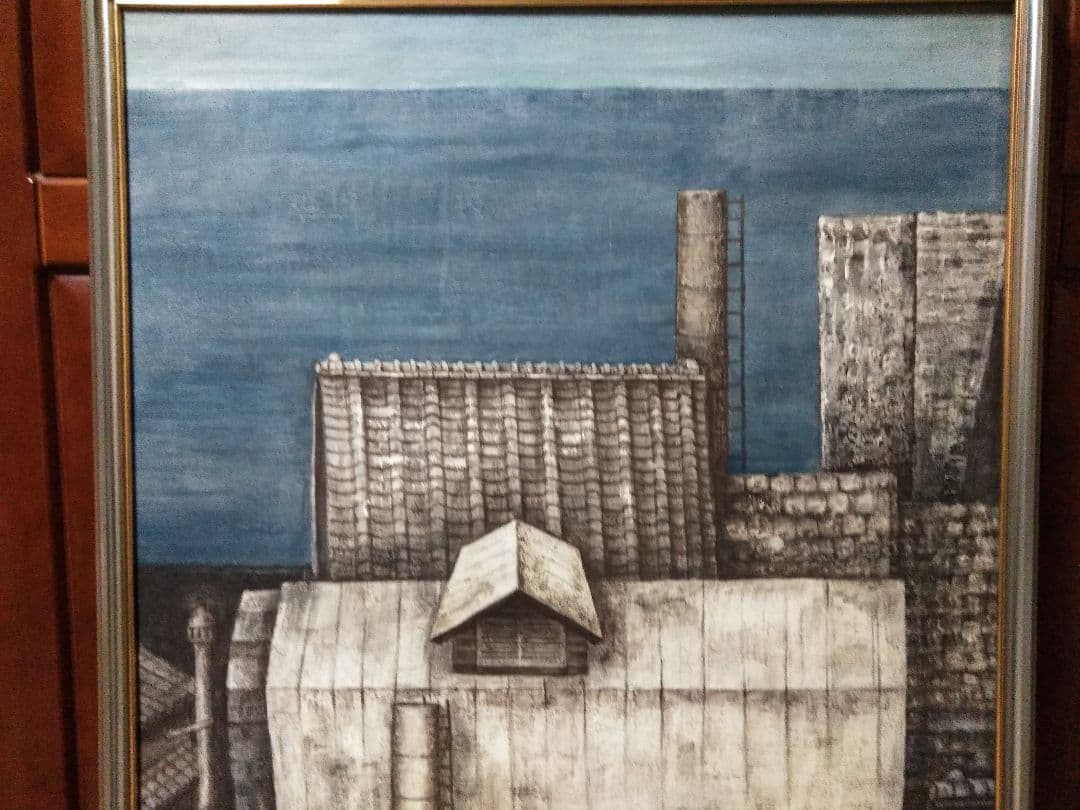 日本画(38)　海辺の廃屋