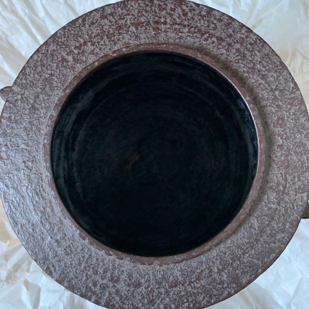 【美品】人間国宝 釜師 高橋敬典 糸目 筒釜　環付　共箱　共布　茶道具