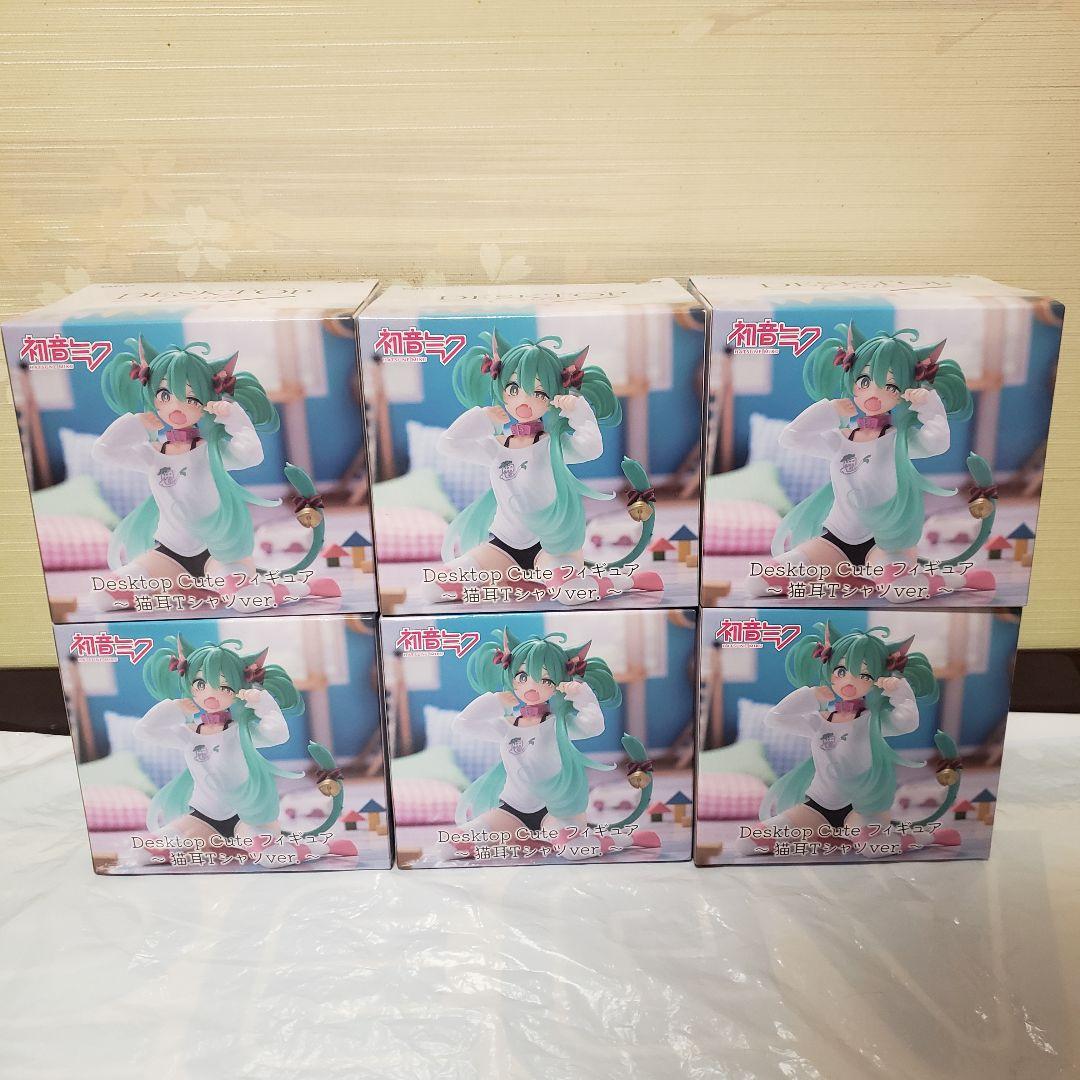 6点セット 初音ミク desktop cute フィギュア 猫耳Tシャツver