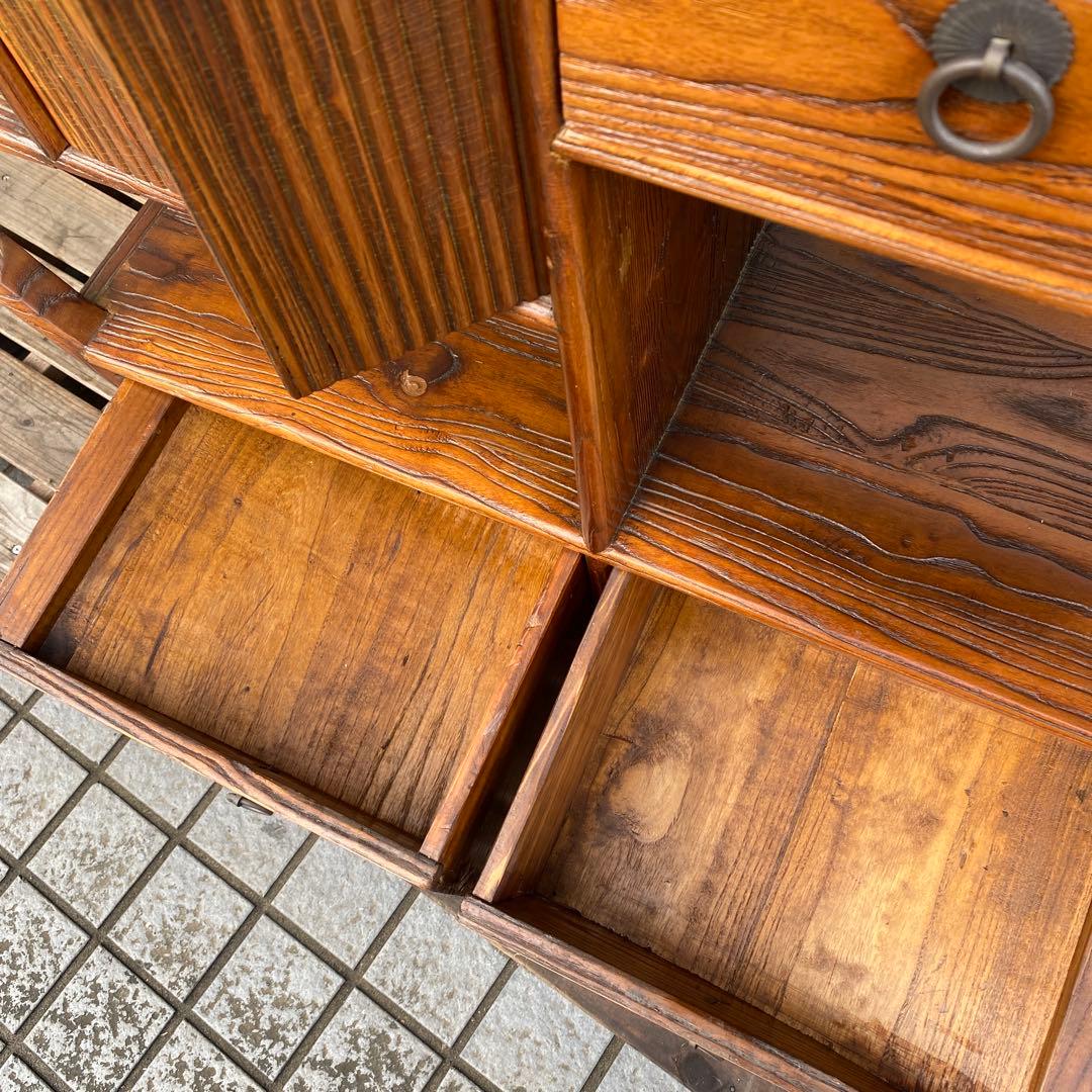 ヴィンテージ 円形飾り棚 小引き出し シノワズリ 李朝 店舗什器 インテリア