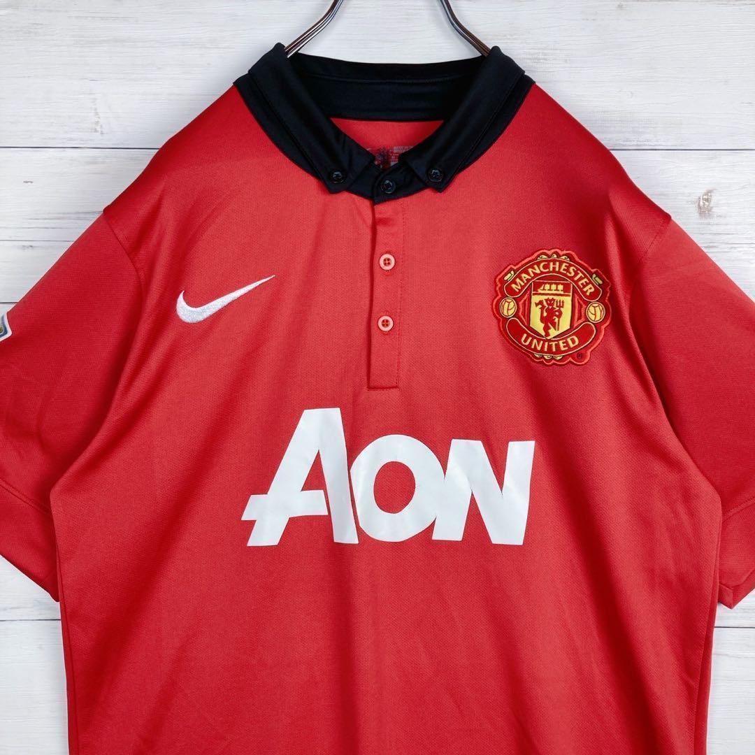 【NIKE】半袖ポロシャツ☆ユニフォーム☆赤☆刺繍☆マンチェスターユナイテッド