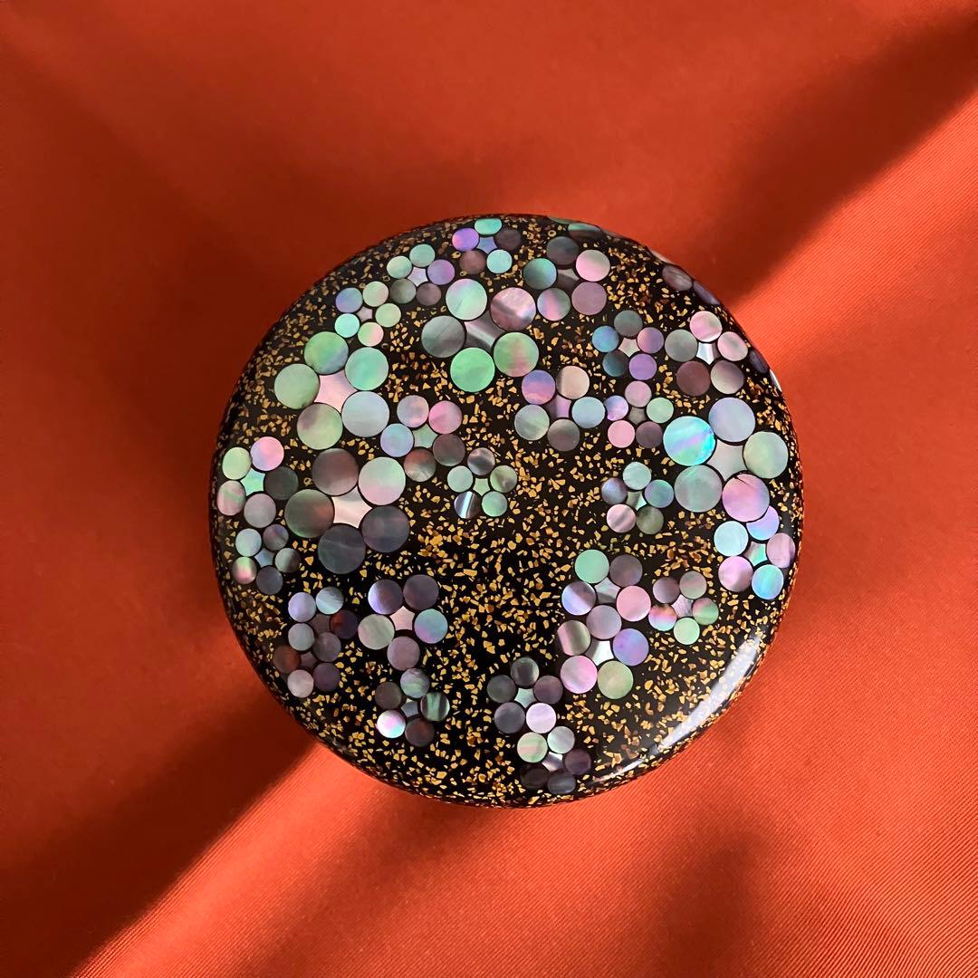 茶道具 谷俊成造 乾漆螺鈿梅鉢文棗 共箱