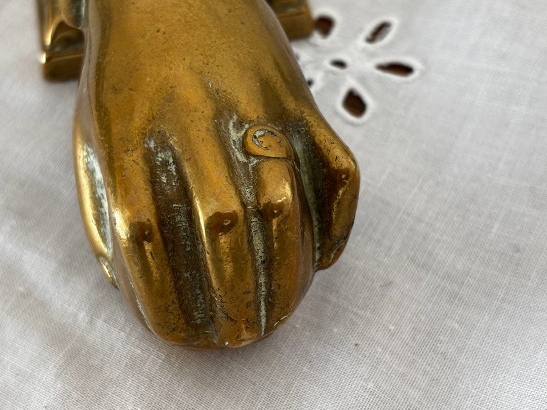 フランス　蚤の市　真鍮製　手形　ドアノッカー　ブロカント