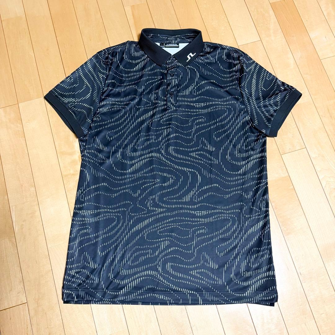 【極美品】ジェイリンドバーグ ブラック 黒 ポロ シャツ ゴルフ ウェア L