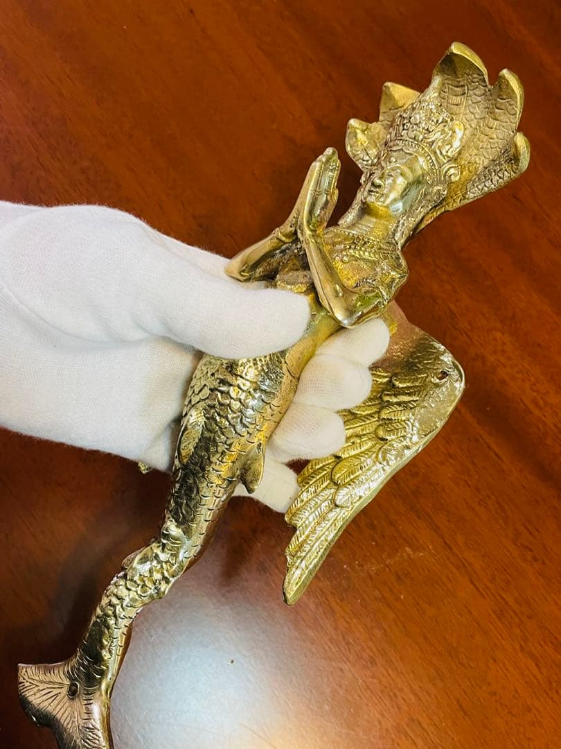 新品 送料無料 アジアン ドアハンドル ナーガ 蛇神 龍神 約27㎝⑨