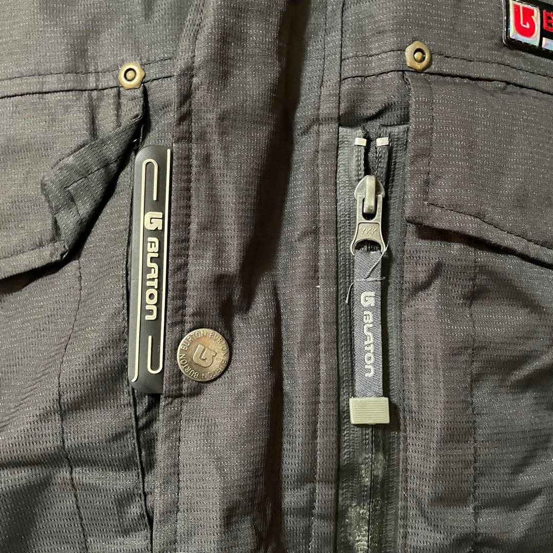 Burtonバートンスキーウェアスノーボードジャケットダウン中綿黒ブラック刺繍