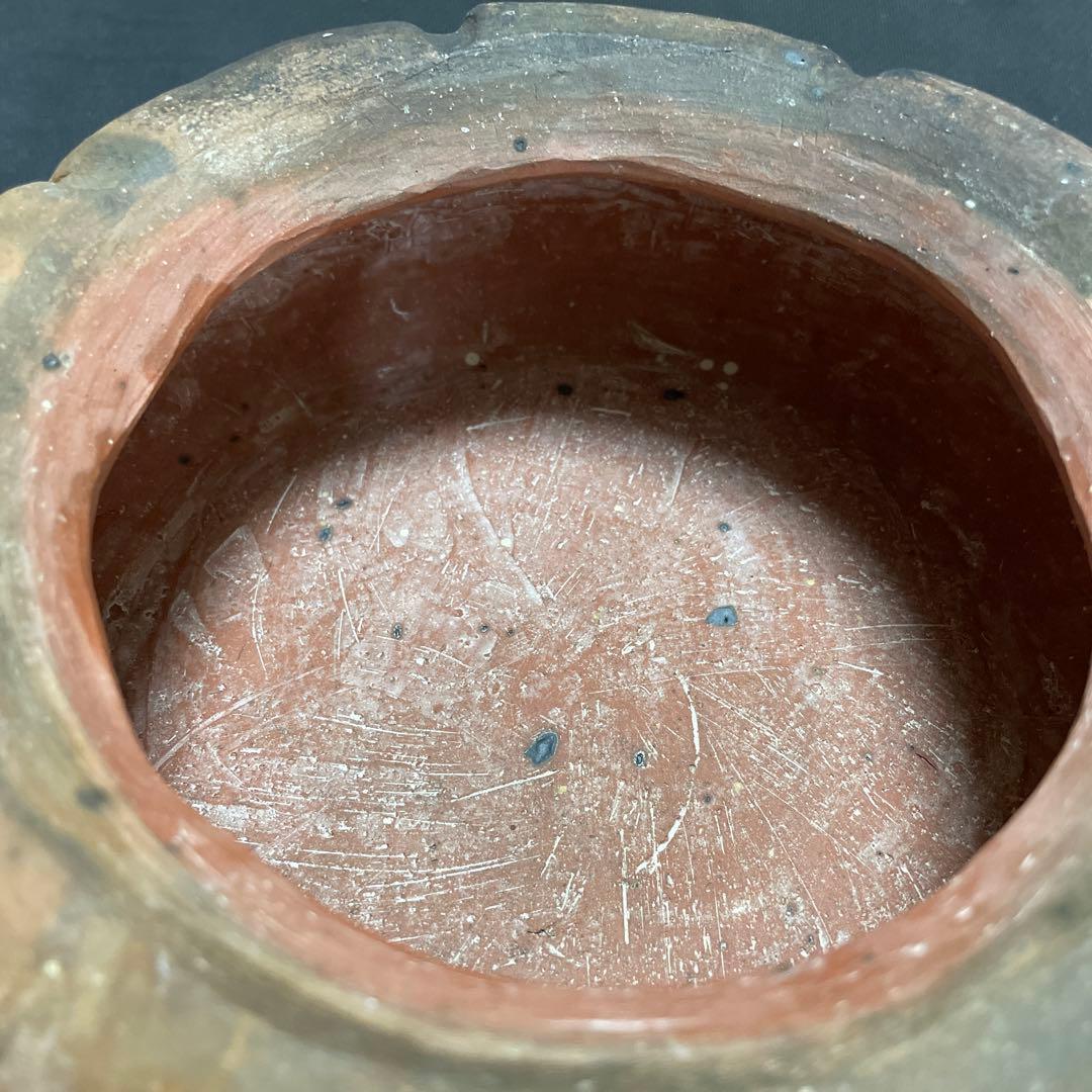 中川伊作　知花南蛮焼き　阿古陀型　水指　花いけ　沖縄