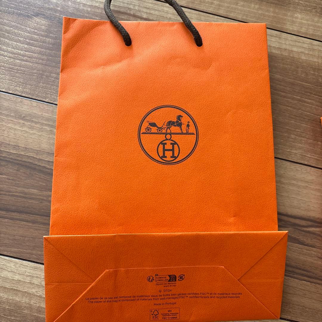 【新品未使用】エルメス　ハンドタオル　ネイビー