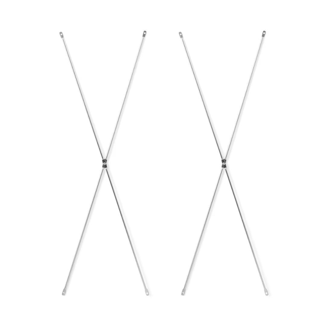 美品　無印良品ステンレスユニットシェルフ・追加用帆立・中3本/クロスバー2セット