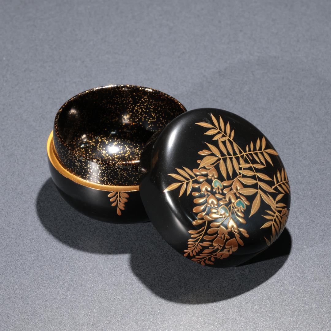 【茶道具】輪島塗　茶箱　藤蒔絵　6R0938ダP2