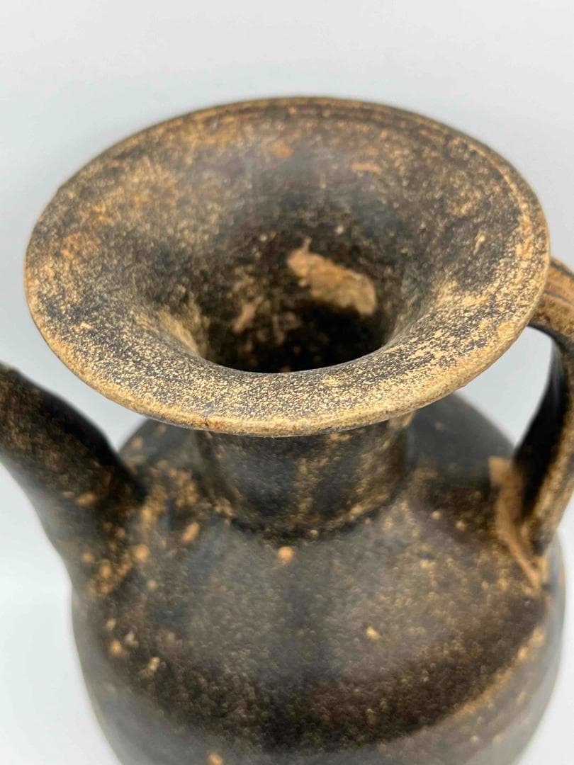 宋 古吉州窯黑釉執壺 水注 水滴　水指　水差し 古賞物　華道　香具(A-61)