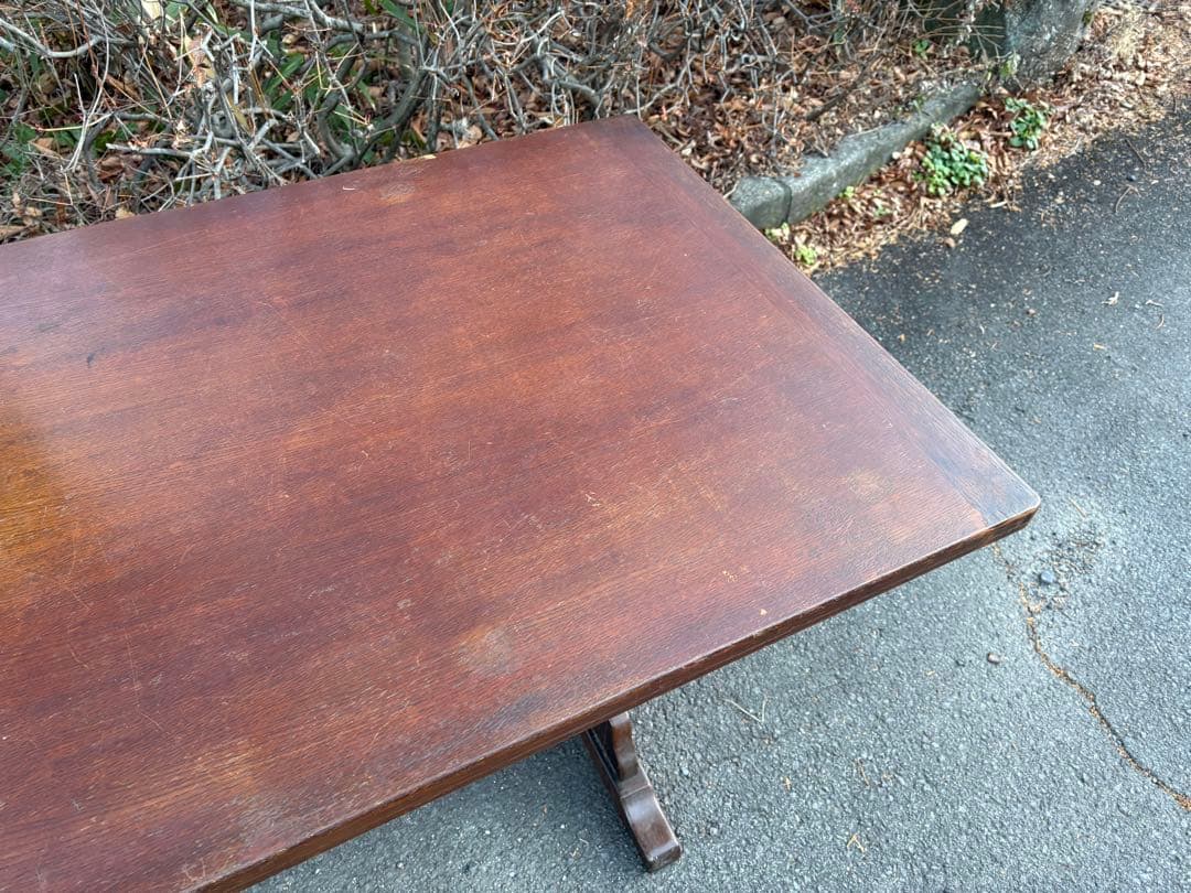 ③ イギリスヴィンテージ 4人掛け　ダイニングテーブル　リフェクトリーテーブル