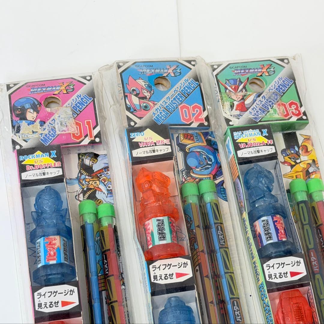 ロックマンX3 メガバスターペンシル全3種SET 未開封 ラスト