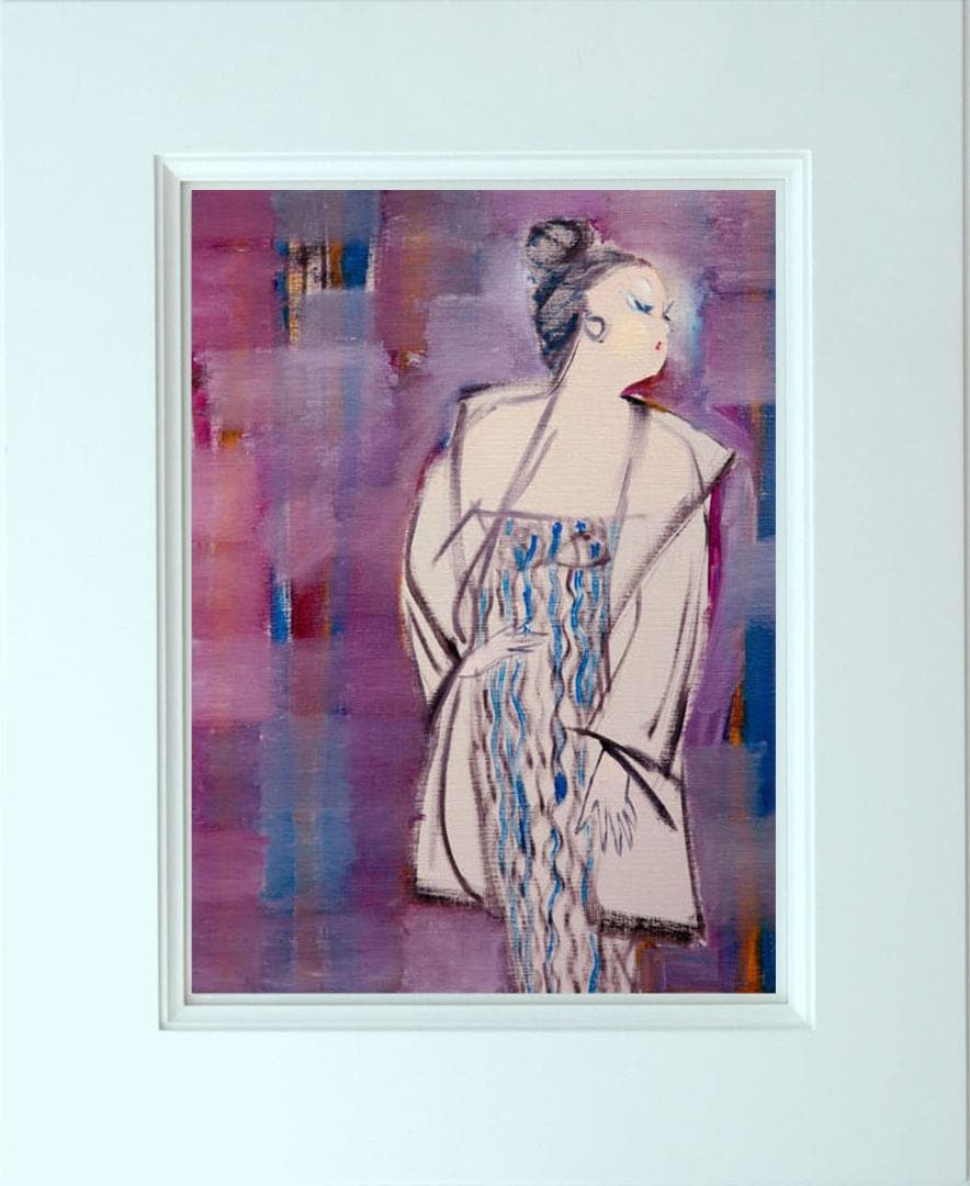 油絵 菅家令子 絵 絵画 インテリア F6-083611 人物 女性像