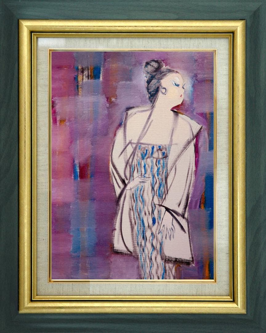 油絵 菅家令子 絵 絵画 インテリア F6-083611 人物 女性像
