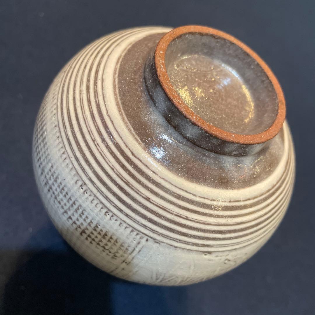 唐津焼　名工【中里 重利】(造)の『三島 徳利』共箱※美品　徳利