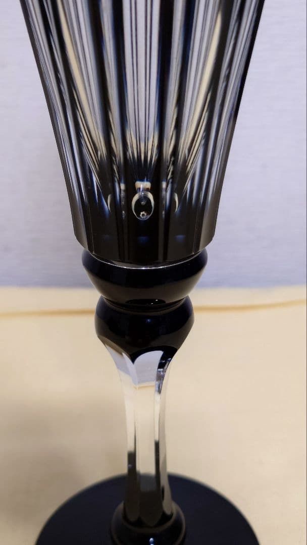 薩摩切子　薩摩びーどろ工芸　シャンパングラス　ブラック