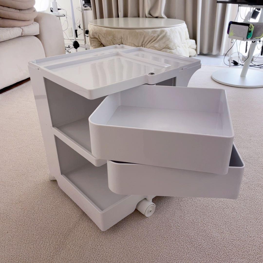 ボビーワゴン レプリカ 回転　ワゴン　マルチワゴン　収納　韓国　収納家具　白