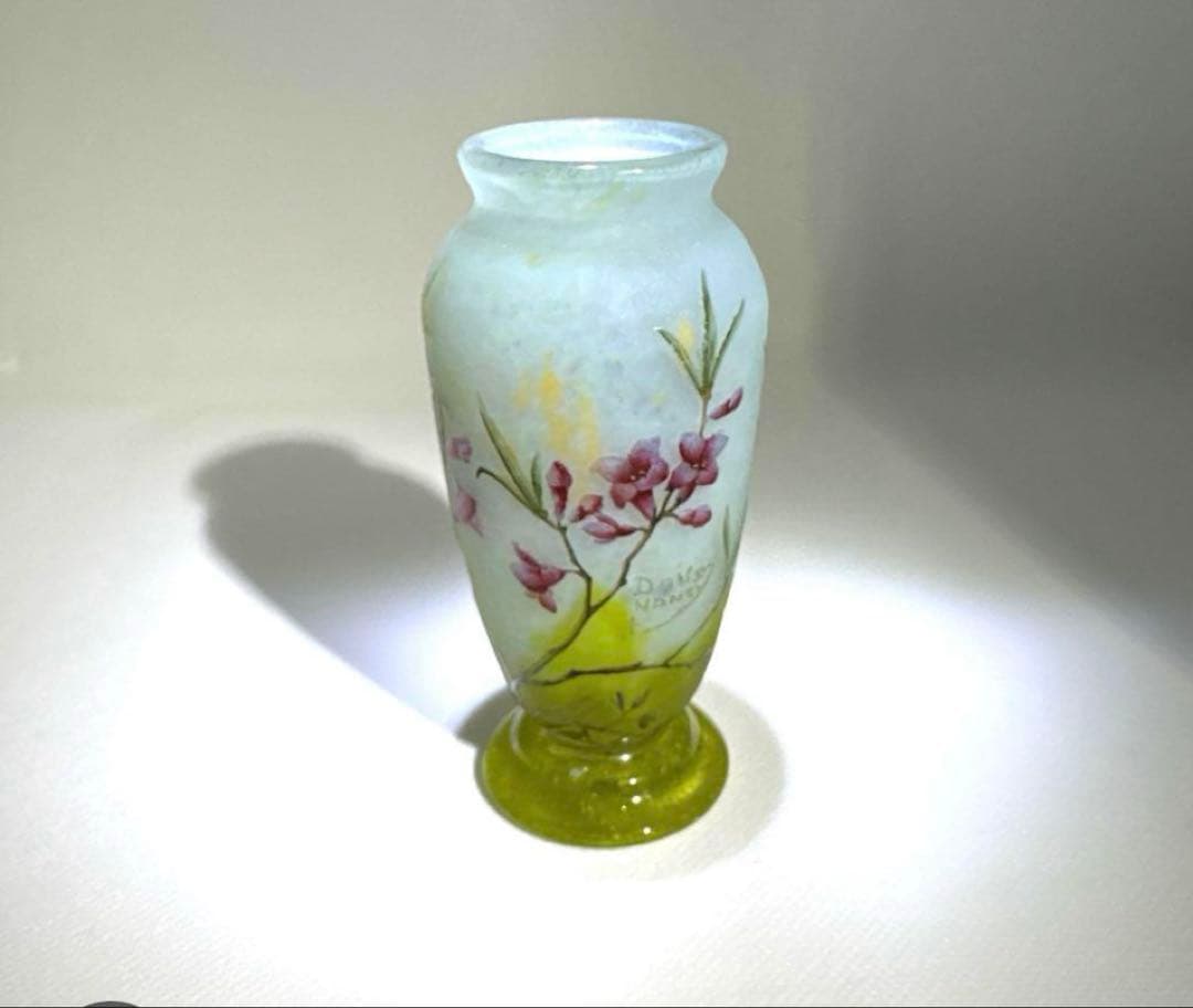 ★アンティークドーム 【 Daum 】★沈丁花文★花瓶★10.1 ㎝