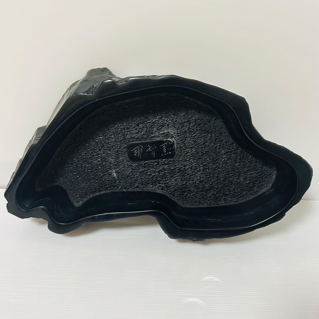 【那智黒水盤】　水盤　那智黒石　オブジェ　伝統工芸　花器　インテリア　剣山付