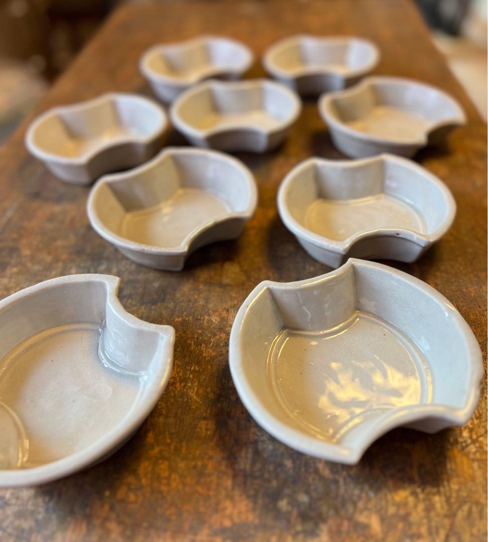 分銅型小鉢9枚セット　アンティーク　古陶磁器　白磁　レトロ　食器　古道具　古民家