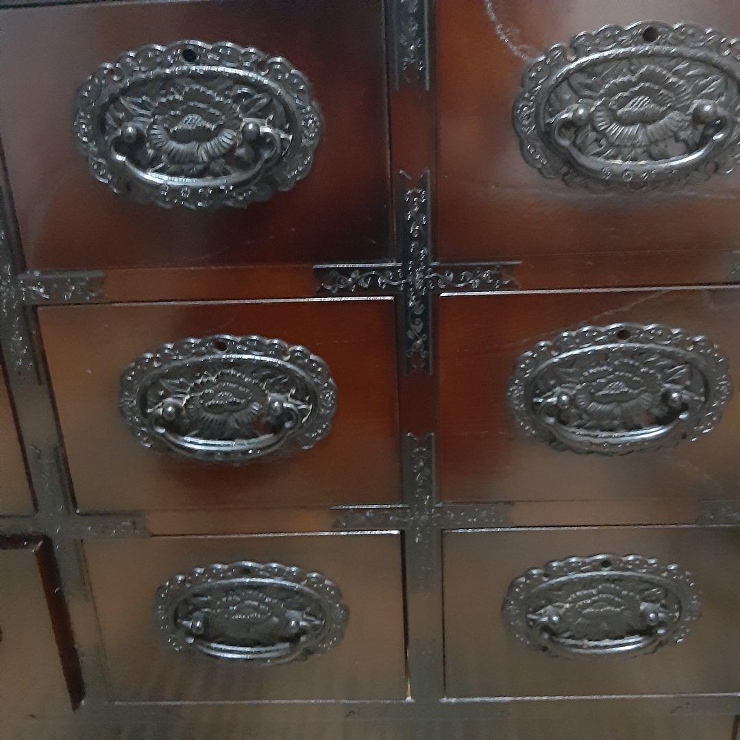 希少 アンティーク 階段 箪笥 引き出し鍵付き 74×76×45 右上がり