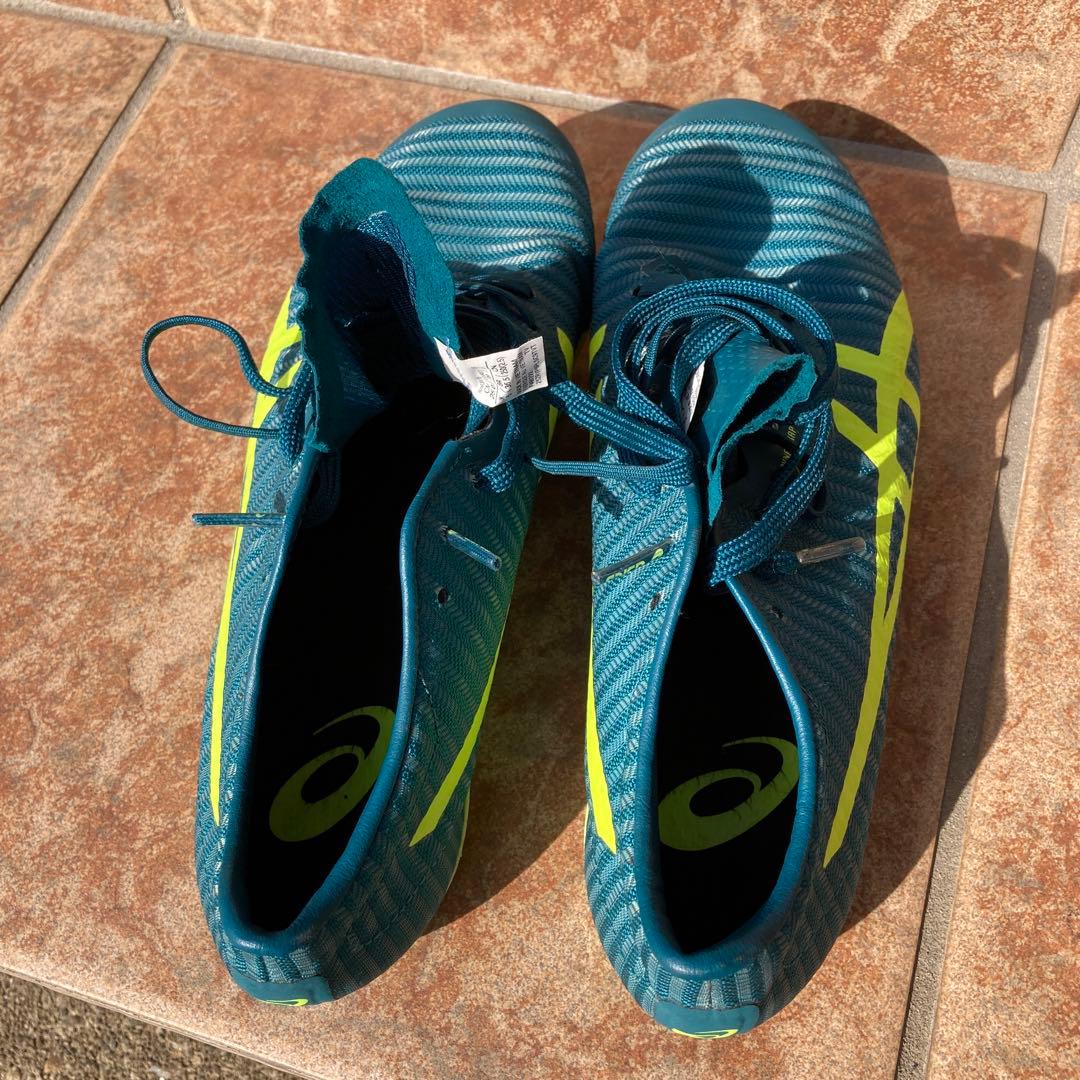 ASICS JET SPRINTスパイク　 ダークグリーン/イエロー 25.0