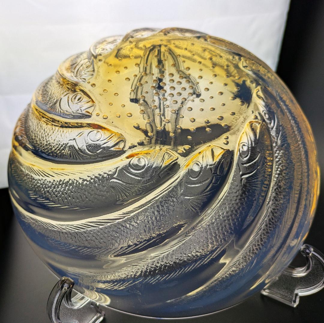 マッチーさま　深淵なるオパルセント ラリック本人作品 ポワソン 大鉢24cm 魚