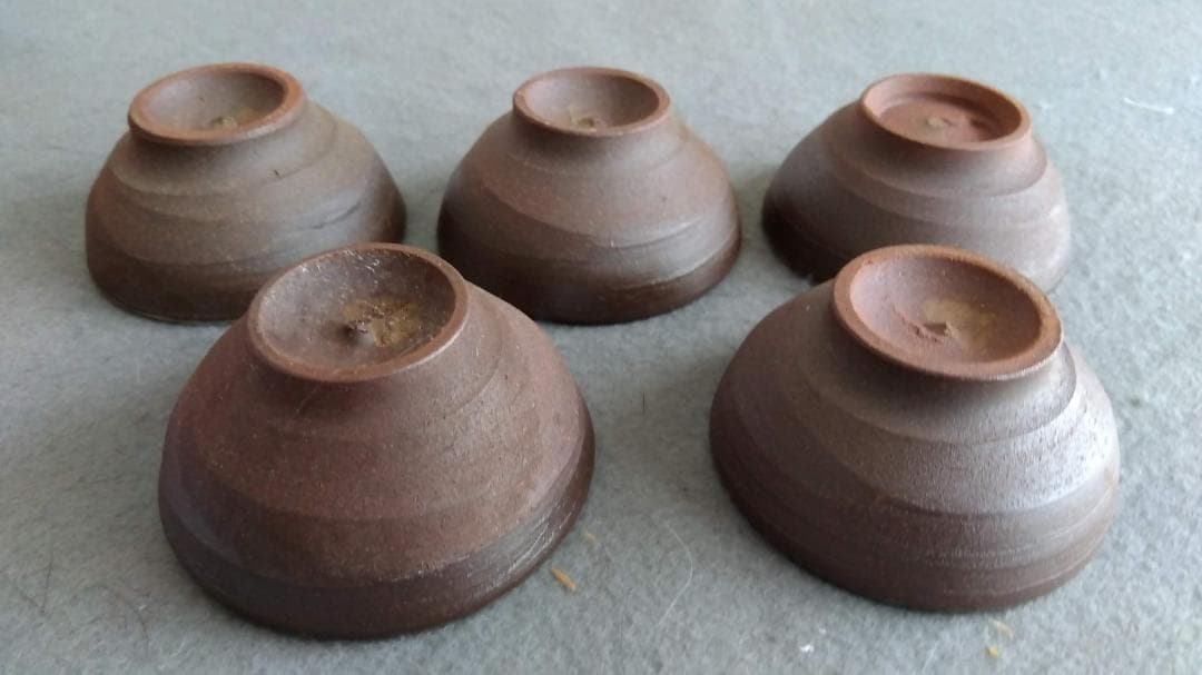 越前焼名工　桝田屋光生　ぐい飲み金盃五客セット