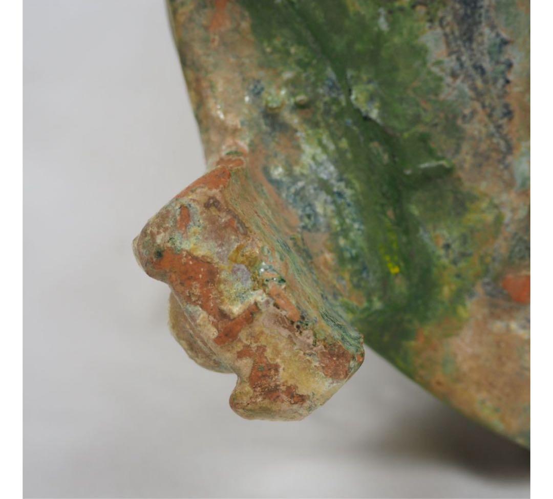 送料無料★博物館級★前漢～後漢時代 前1～後1世紀　銀化緑釉温酒樽明器本物保証