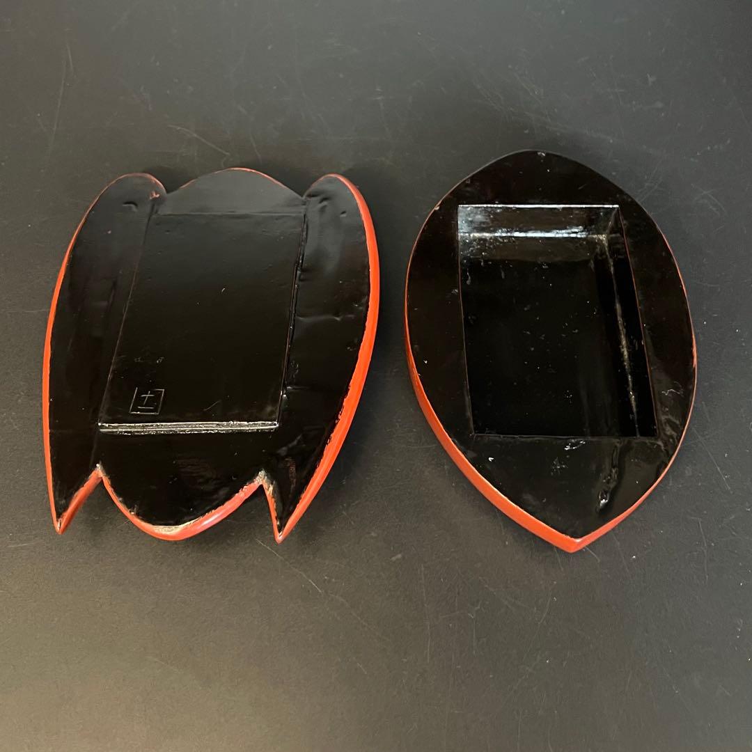 ◎古道具 庵々◎江戸-明治期 輪島塗 鶴形 蓋物◎時代物侘び寂び和置物 朱塗骨董