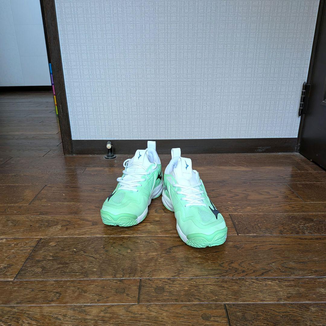 【未使用】ミズノ　ウェーブ　モメンタム3 グリーン☓ブラック☓ブルー　27