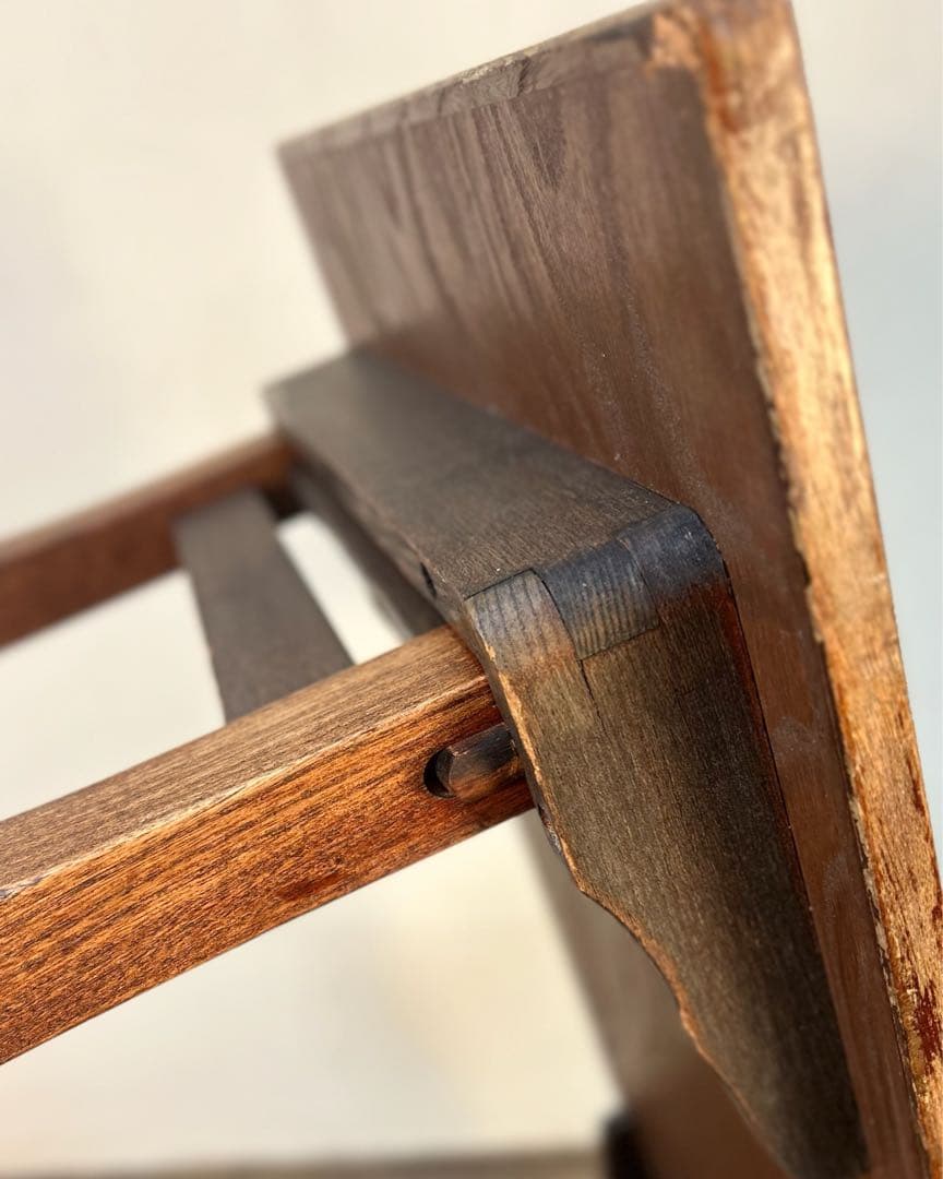 昭和中期 昭和レトロ ちゃぶ台 文机 木製 古家具 折りたたみ スプリング構造