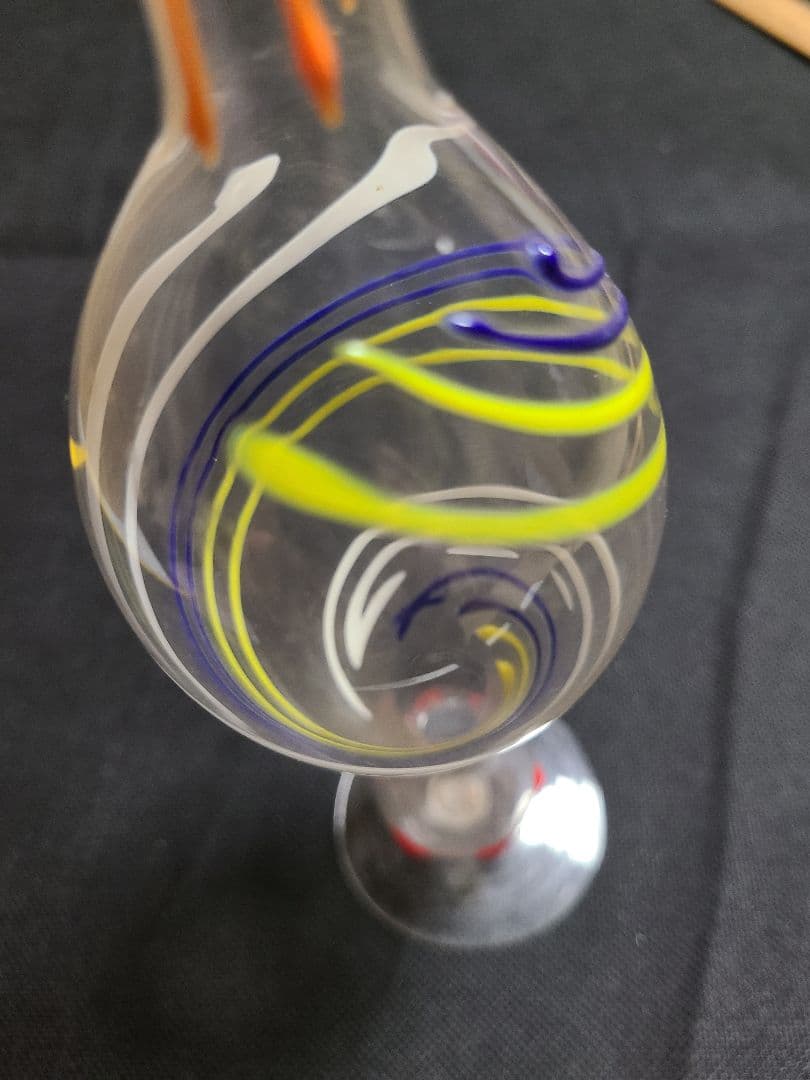 アンティークビミニガラスの花瓶